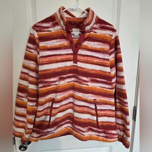 Cozy Red and Orange Striped Sweater Hoodie